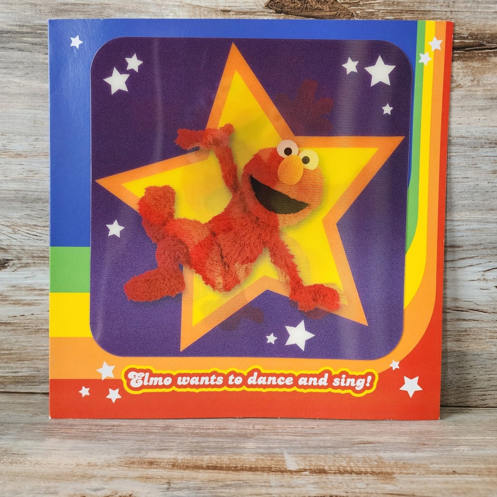 Sesame Street Elmo Happy Birthday Card Retro Rainbow Dance Sing 2012 Unused